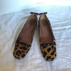 Alaia leopard ponyhair ballet flats